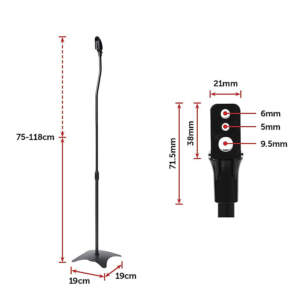 2pcs Speaker Stands Stand Rear Surround Sound Satellite Speakers Adjustable 7