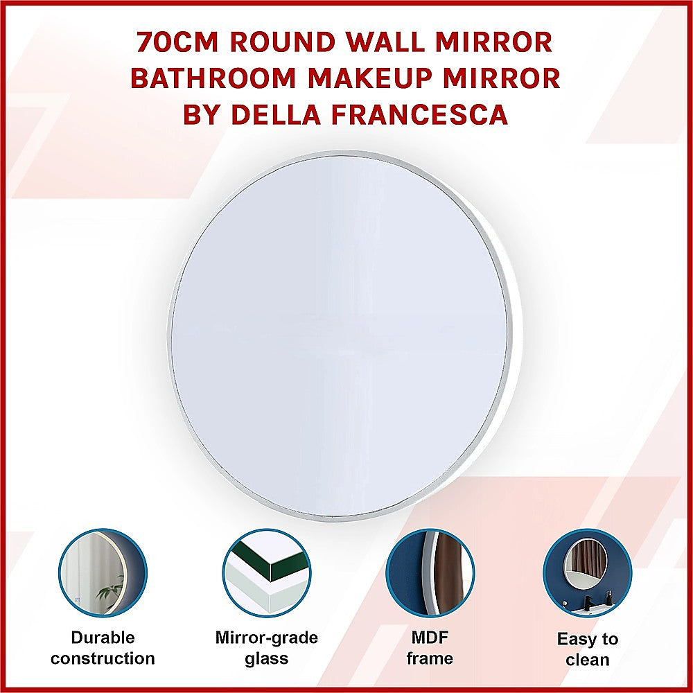 70cm Round Wall Mirror Bathroom Makeup Mirror by Della Francesca 3