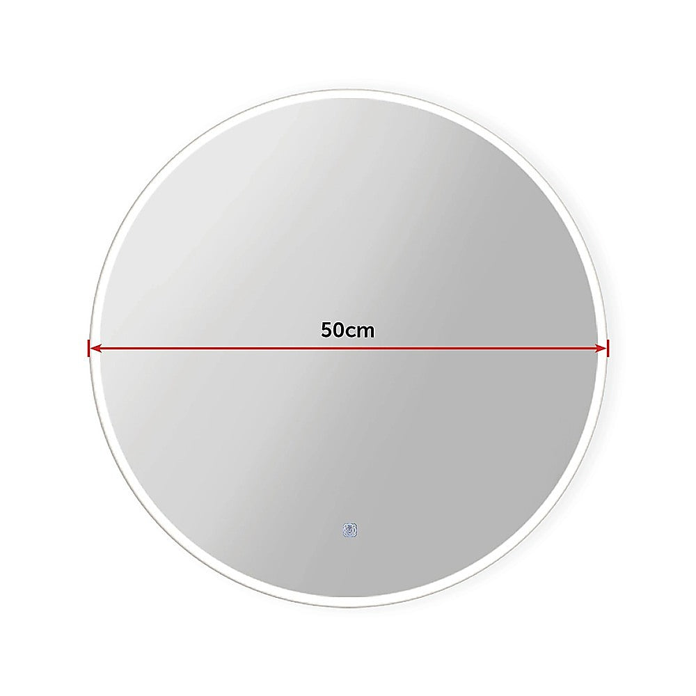 50cm LED Wall Mirror Bathroom Mirrors Light Decor Round 11