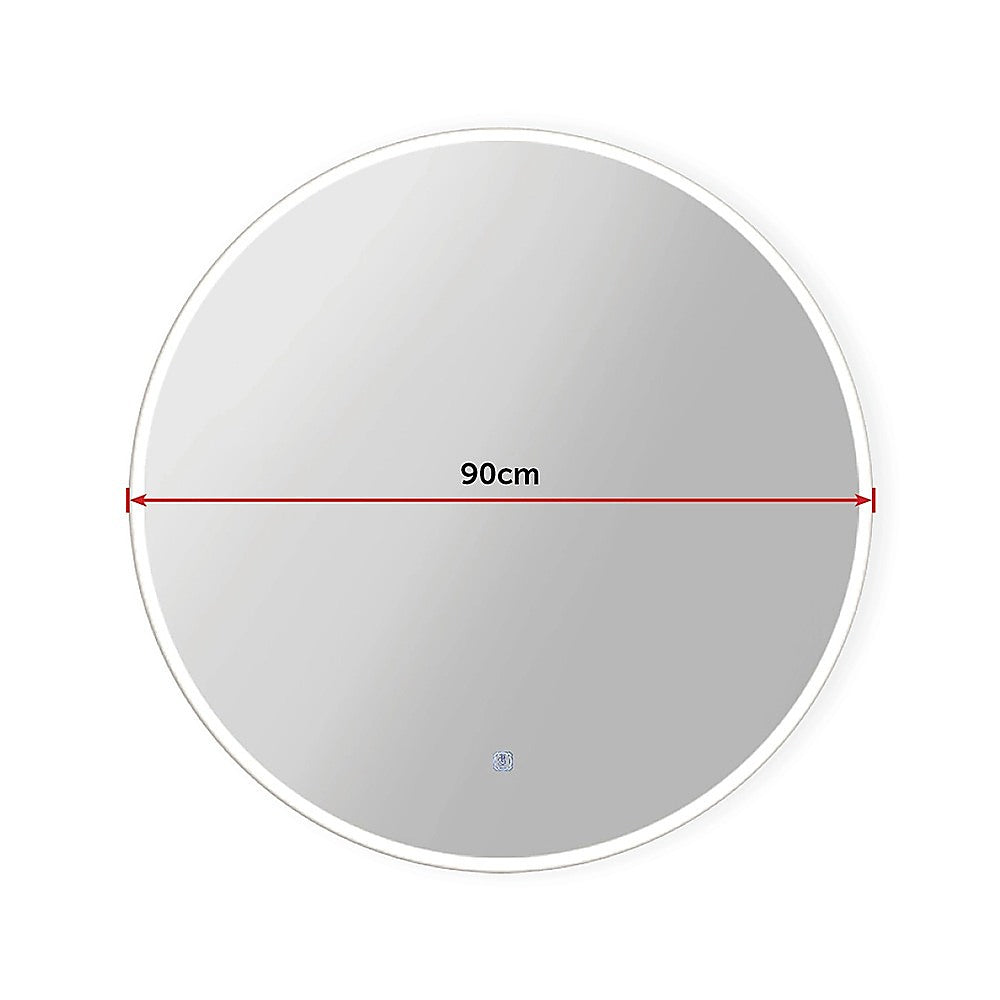 90cm LED Wall Mirror Bathroom Mirrors Light Decor Round 11