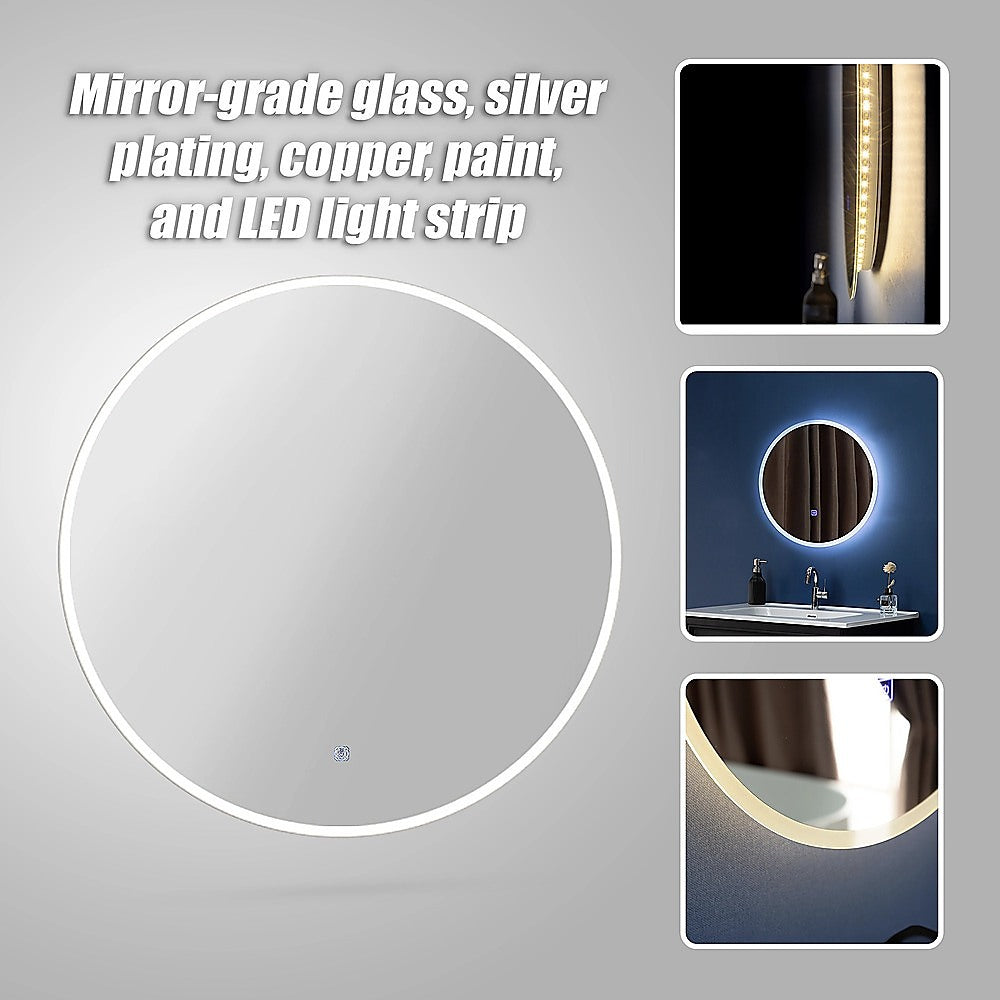 90cm LED Wall Mirror Bathroom Mirrors Light Decor Round 7