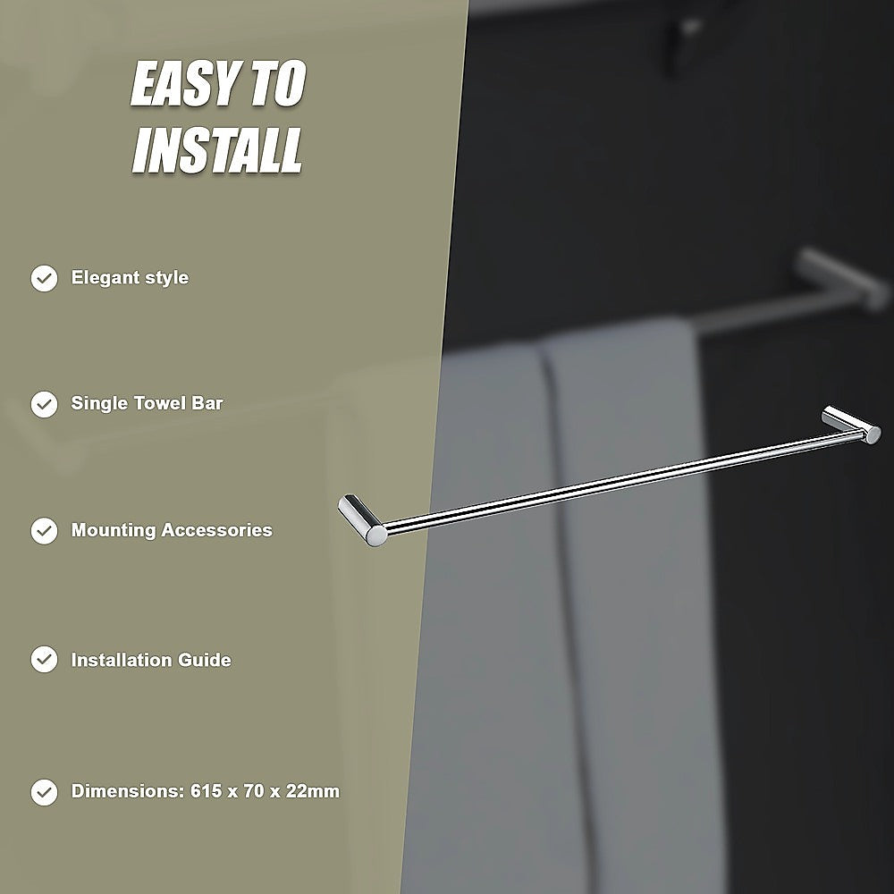 Single Towel Rail - 615mm 11