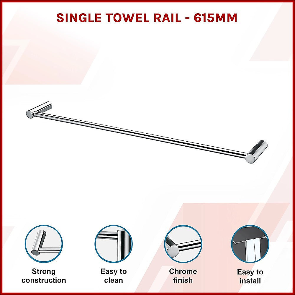 Single Towel Rail - 615mm 3