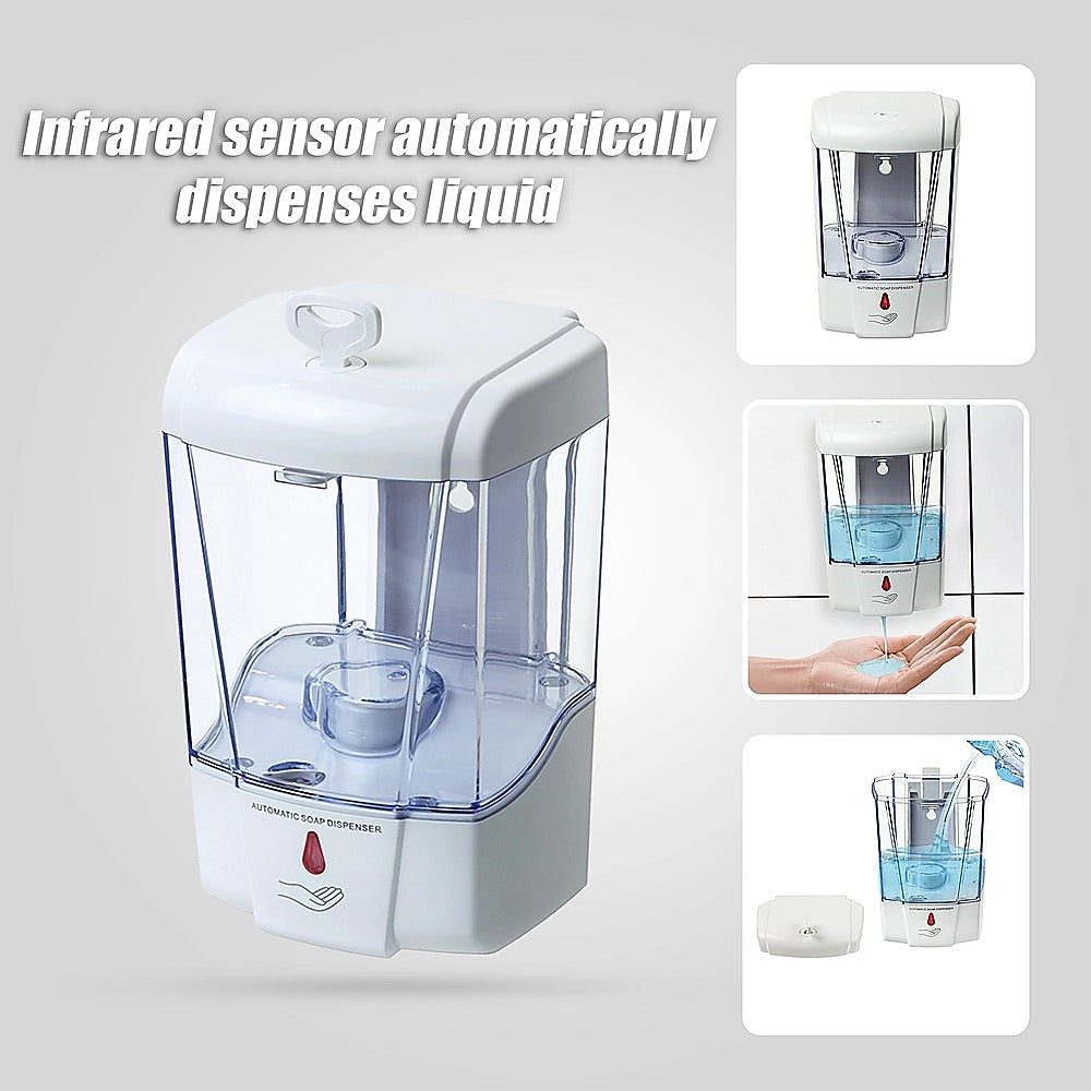 Automatic Liquid Soap/Alcohol Sanitizer Dispenser 700ML Hands-Free Sensor Wall 8