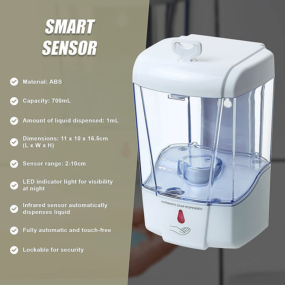 Automatic Liquid Soap/Alcohol Sanitizer Dispenser 700ML Hands-Free Sensor Wall 11