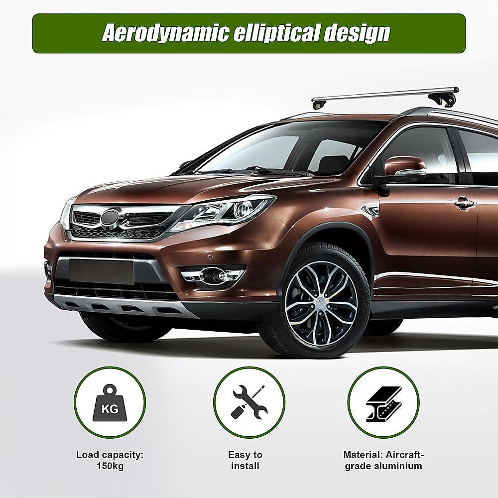 Universal Car Top Roof Rail Rack Cross Bar Aluminium Lockable 1350MM 5