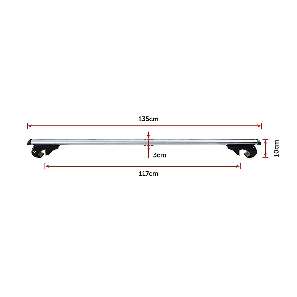 Universal Car Top Roof Rail Rack Cross Bar Aluminium Lockable 1350MM 11