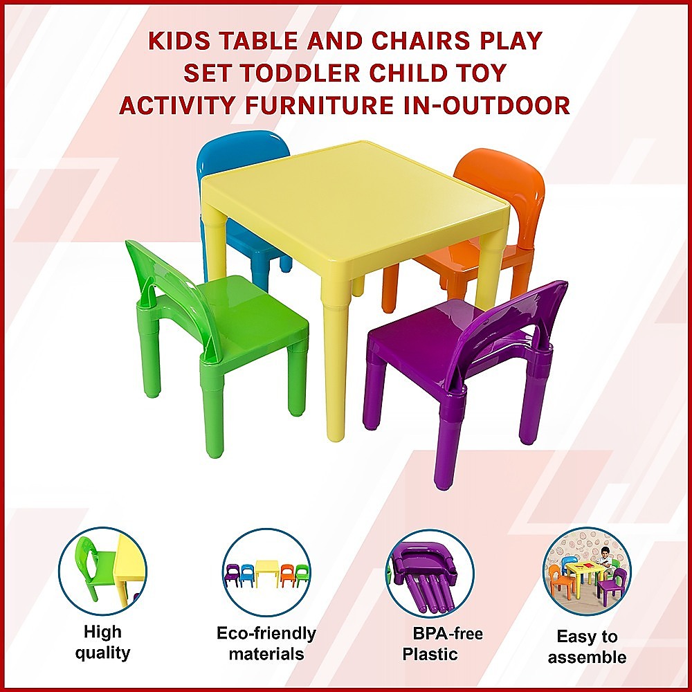 Kids Table and Chairs Play Set Toddler Child Toy Activity Furniture In-Outdoor 3