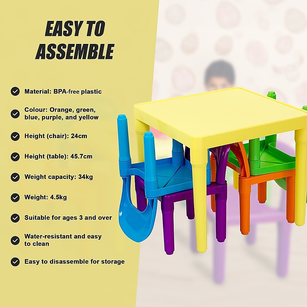 Kids Table and Chairs Play Set Toddler Child Toy Activity Furniture In-Outdoor 10