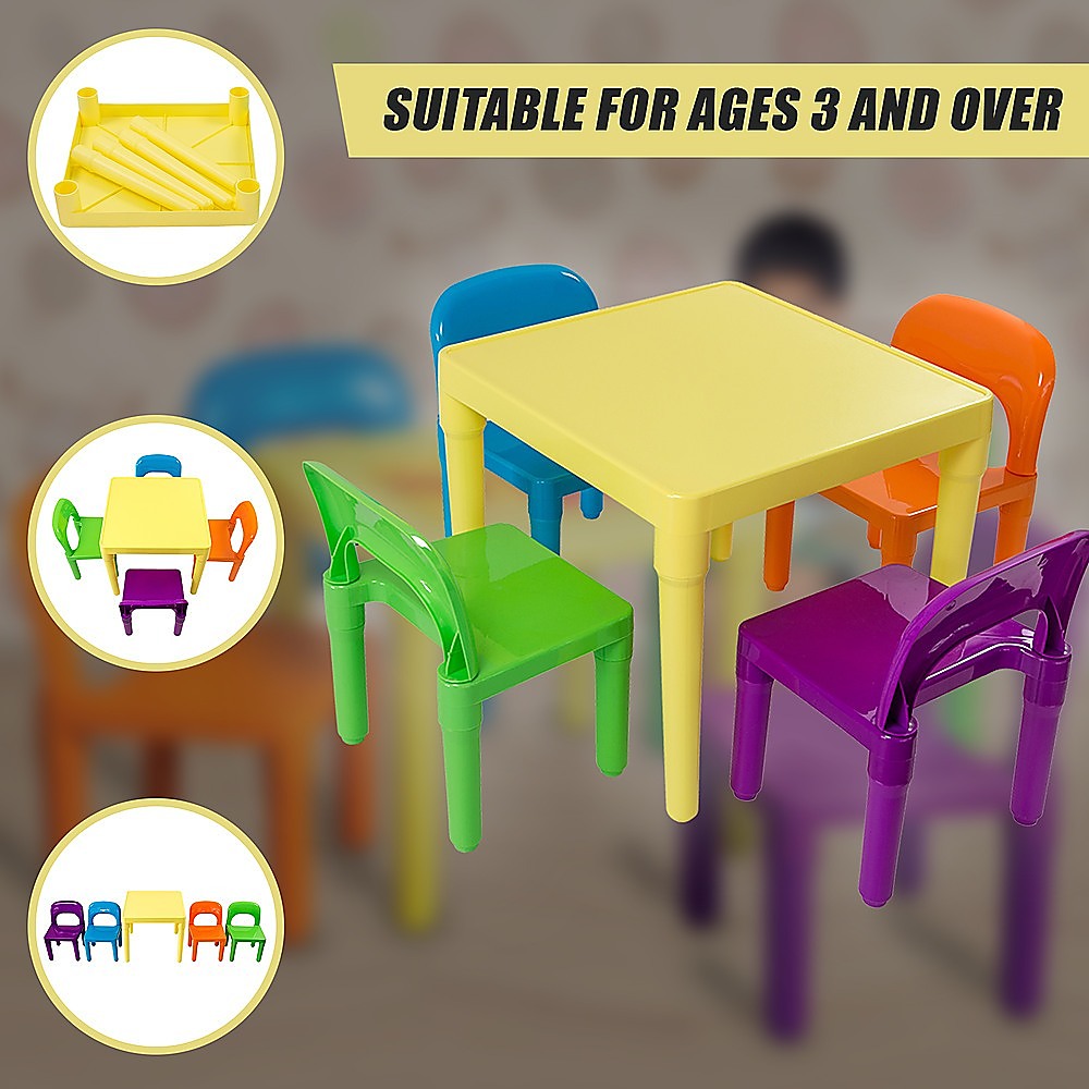 Kids Table and Chairs Play Set Toddler Child Toy Activity Furniture In-Outdoor 8