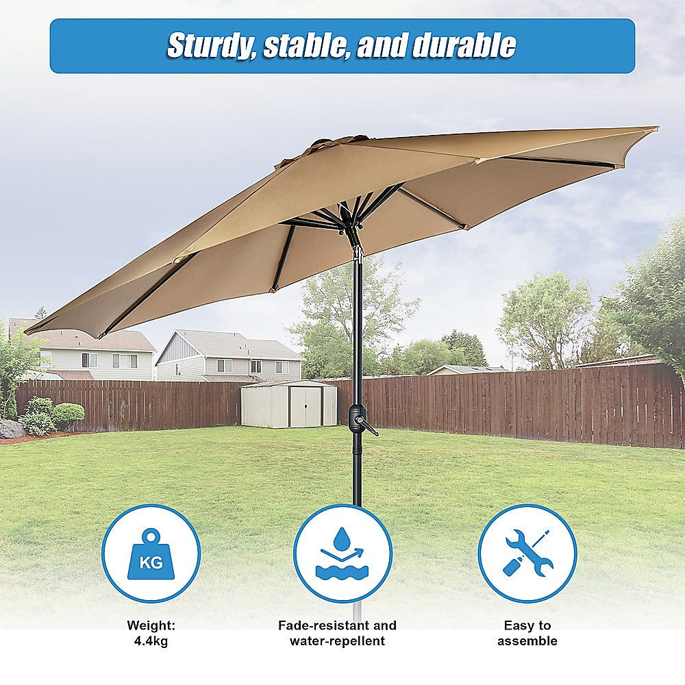 9FT Patio Umbrella Outdoor Garden Table Umbrella with 8 Sturdy Ribs 4
