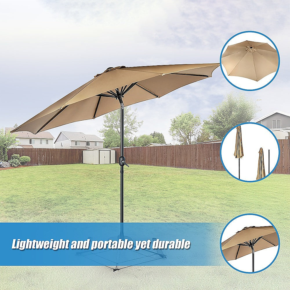 9FT Patio Umbrella Outdoor Garden Table Umbrella with 8 Sturdy Ribs 6
