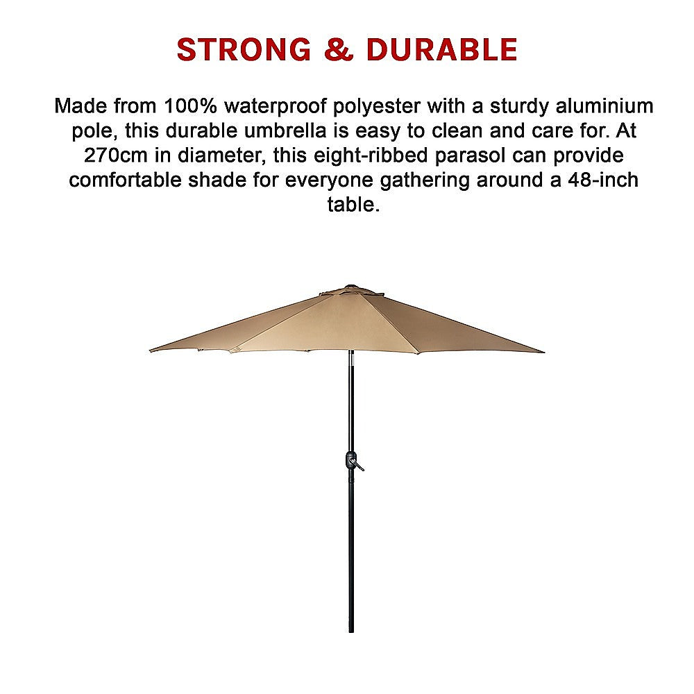 9FT Patio Umbrella Outdoor Garden Table Umbrella with 8 Sturdy Ribs 11