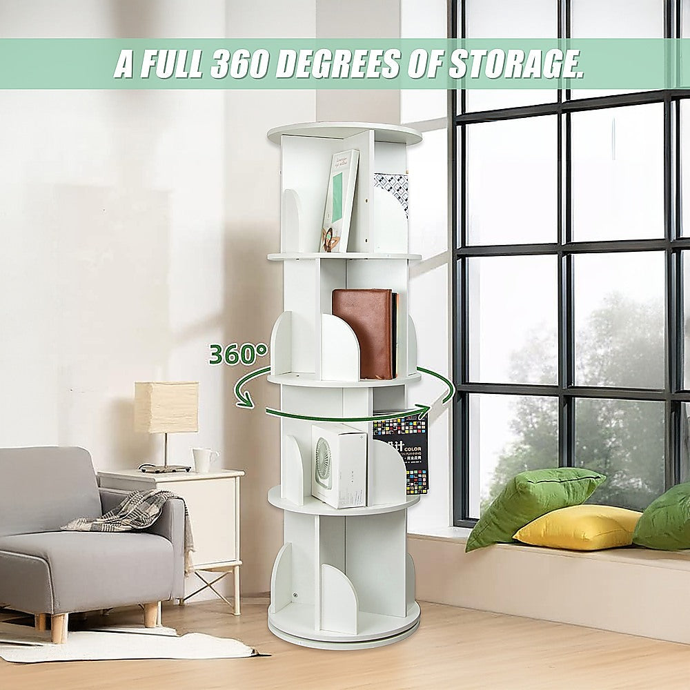 360-degree Rotating 4 Tier Display Shelf Bookcase Organiser 8