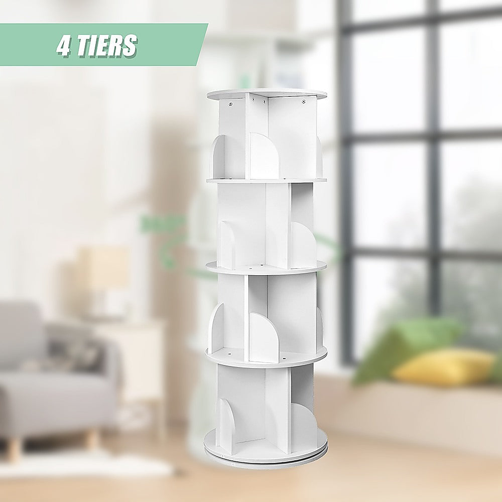 360-degree Rotating 4 Tier Display Shelf Bookcase Organiser 10
