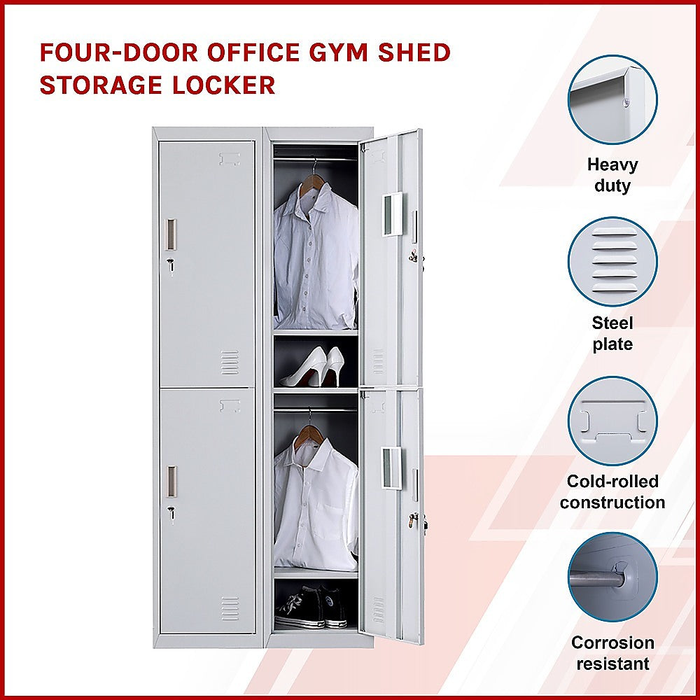 Four-Door Office Gym Shed Storage Locker 3