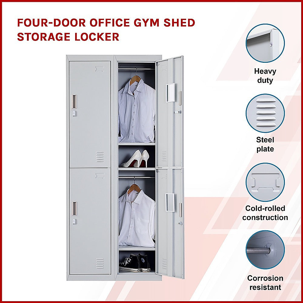 Four-Door Office Gym Shed Storage Locker 3