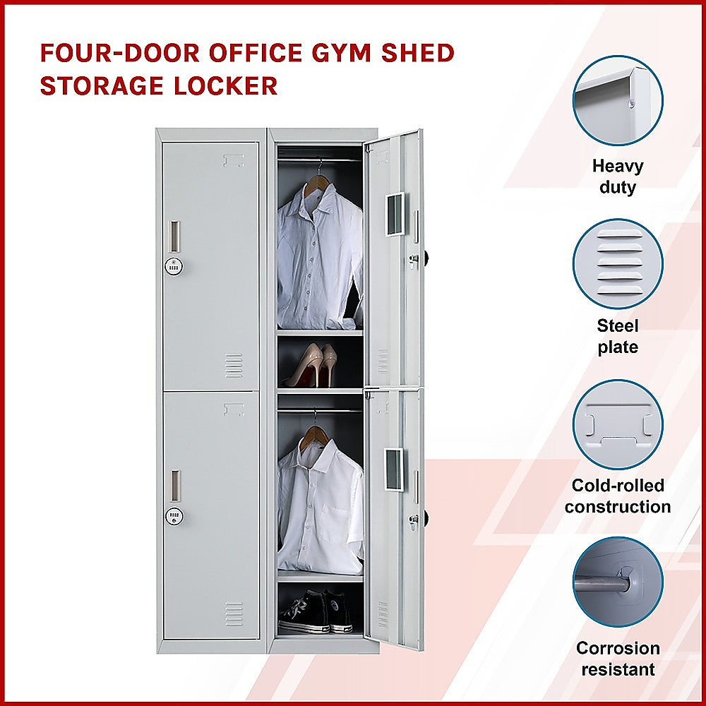 Four-Door Office Gym Shed Storage Locker 3