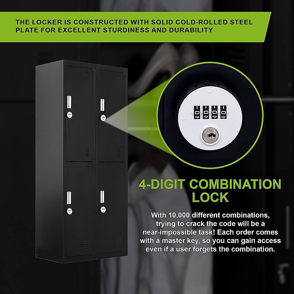 Four-Door Office Gym Shed Storage Locker 6