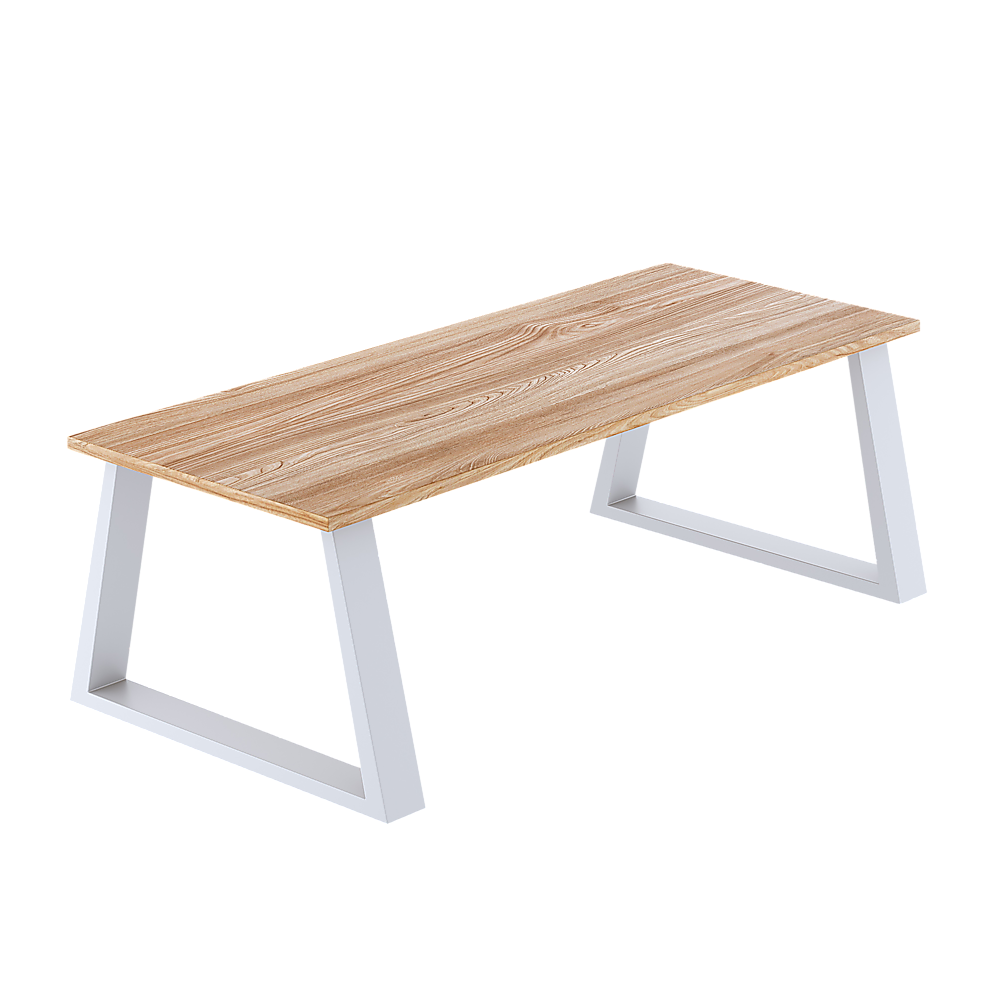 Trapezium-Shaped Table Bench Desk Legs Retro Industrial Design Fully Welded - White 4