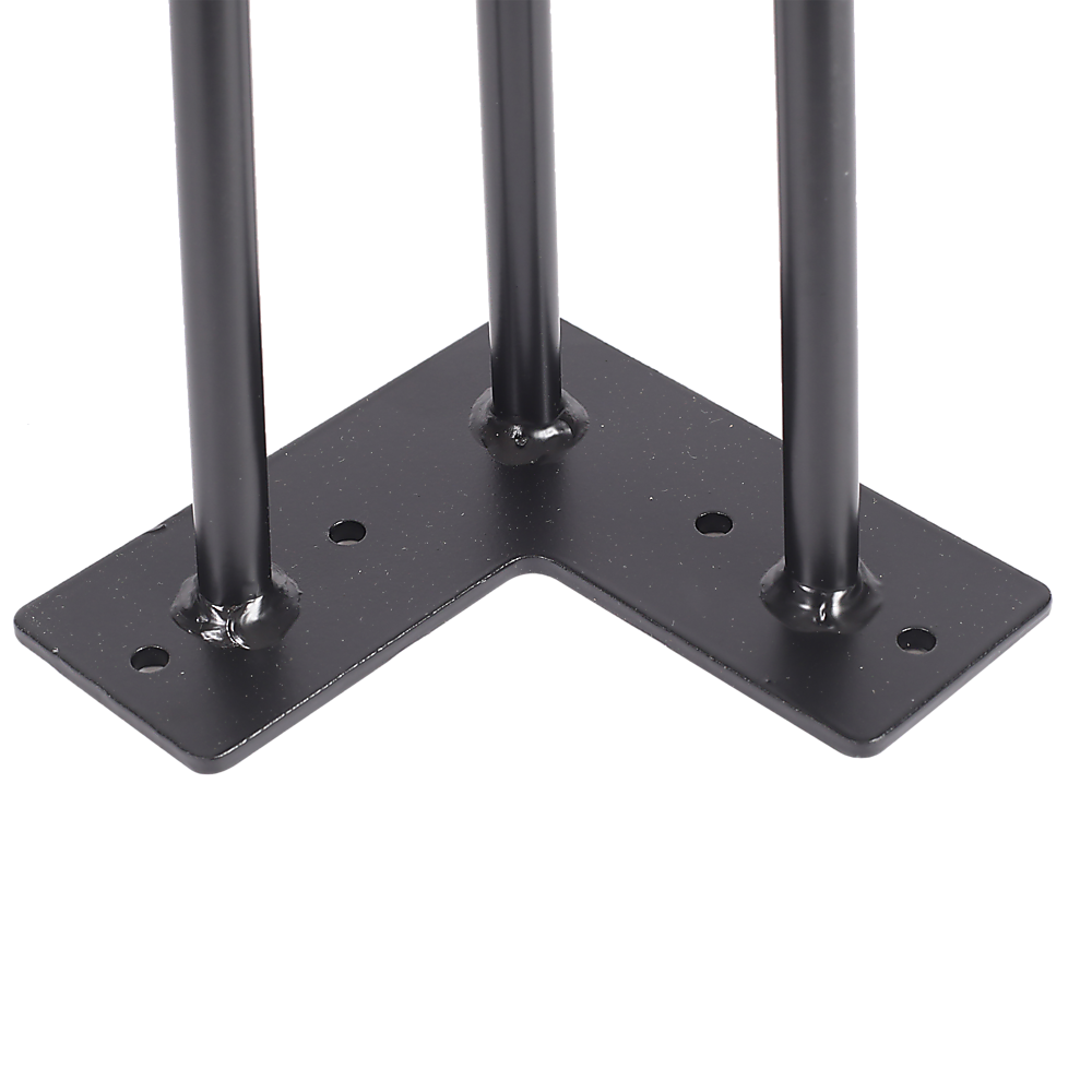 Set of 4 Industrial 3-Rod Retro Hairpin Table Legs 12mm Steel Bench Desk - 11cm Black 7