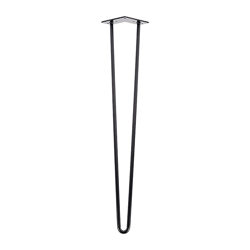 Set of 4 Industrial Retro Hairpin Table Legs 12mm Steel Bench Desk - 71cm Black 4