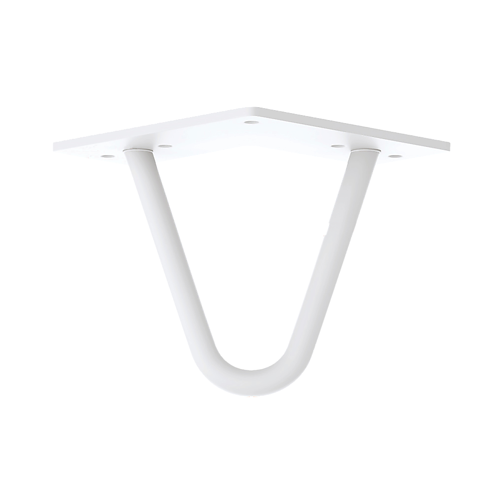 Set of 4 Industrial Retro Hairpin Table Legs 12mm Steel Bench Desk - 11cm White 4