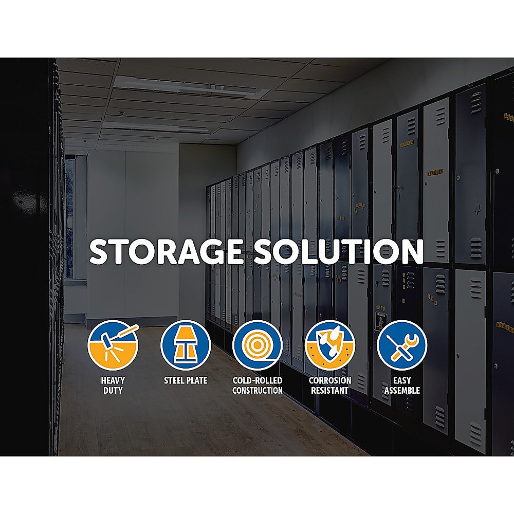 Black Two-Door L-shaped Office Gym Shed Storage Lockers 4