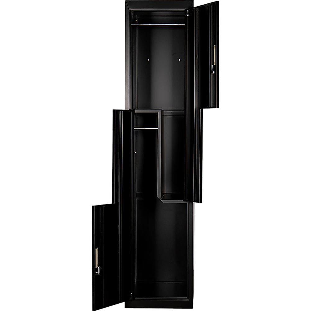 Black Two-Door L-shaped Office Gym Shed Storage Lockers 8