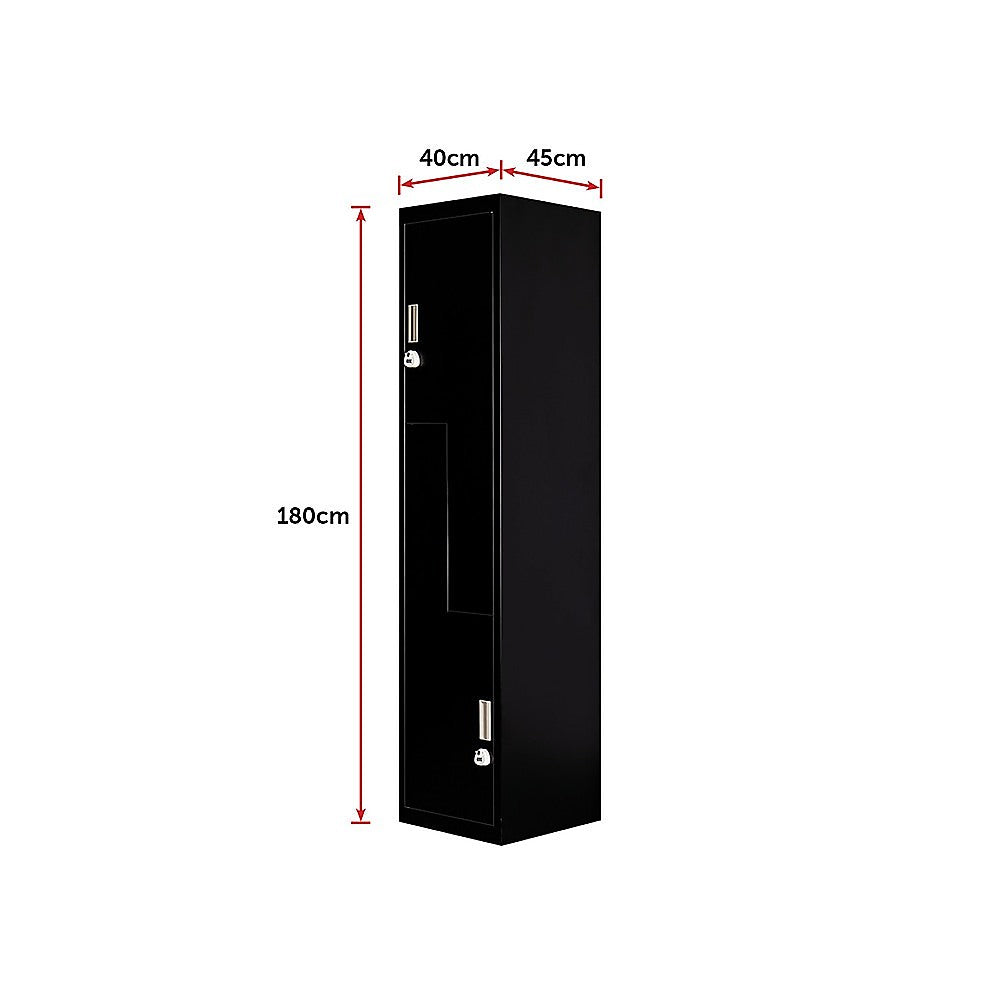 Black Two-Door L-shaped Office Gym Shed Storage Lockers 9