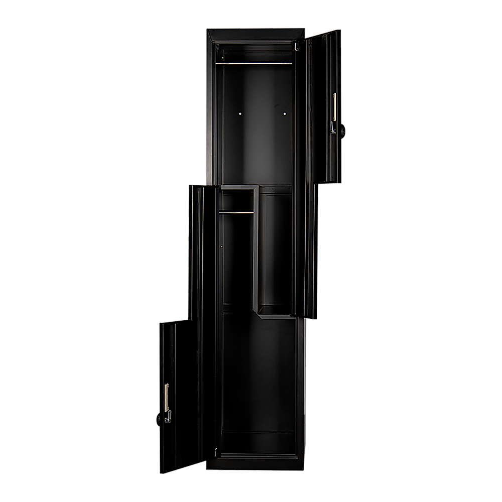 Black Two-Door L-shaped Office Gym Shed Storage Lockers 6