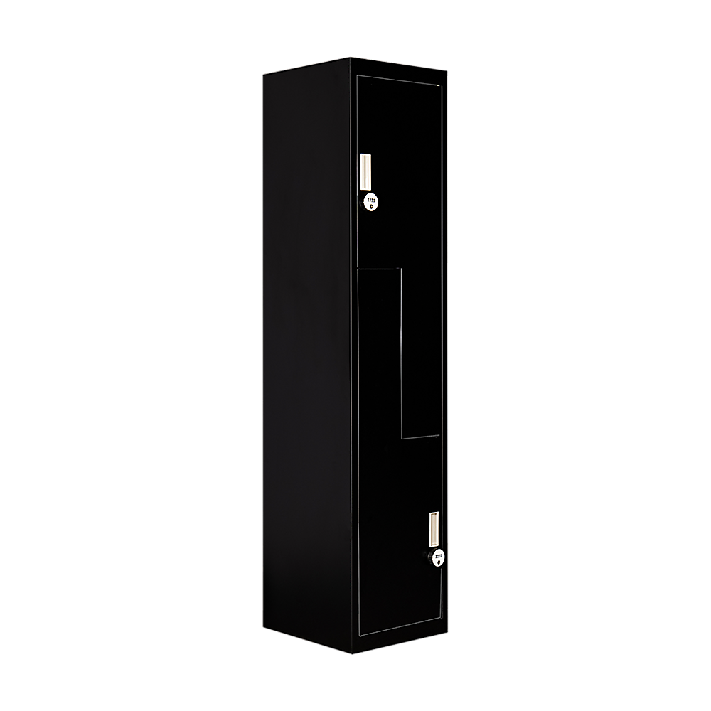 Black Two-Door L-shaped Office Gym Shed Storage Lockers 7
