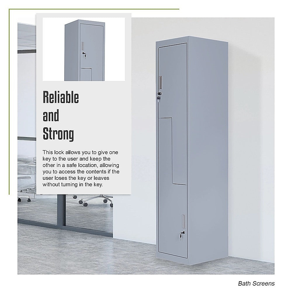 Grey Two-Door L-shaped Office Gym Shed Storage Lockers 10