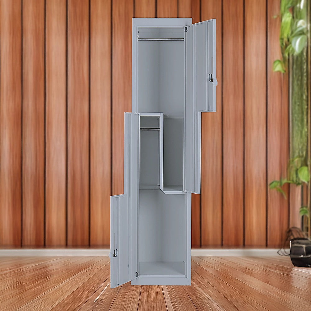 Grey Two-Door L-shaped Office Gym Shed Storage Lockers 6