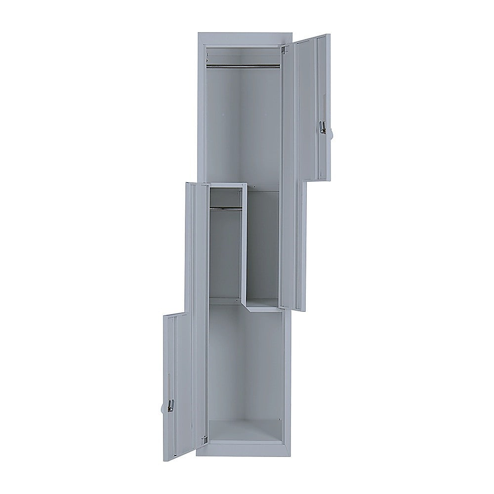 Grey Two-Door L-shaped Office Gym Shed Storage Lockers 7