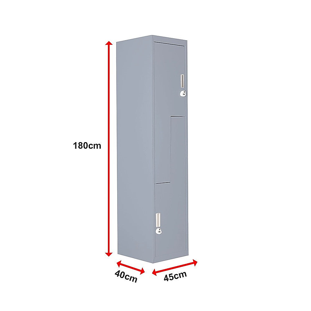 Grey Two-Door L-shaped Office Gym Shed Storage Lockers 12