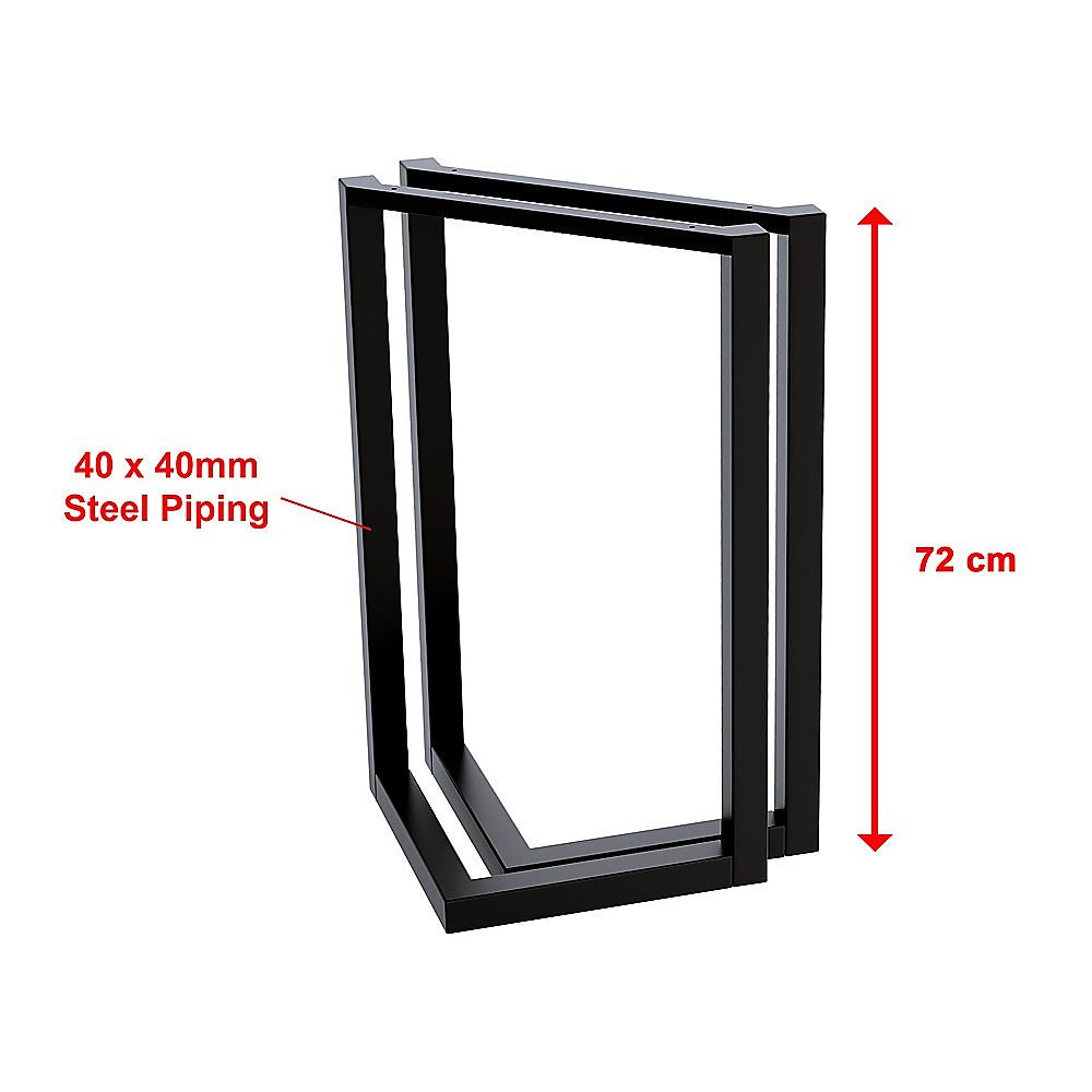 V Shaped Table Bench Desk Legs Retro Industrial Design Fully Welded - Black 7