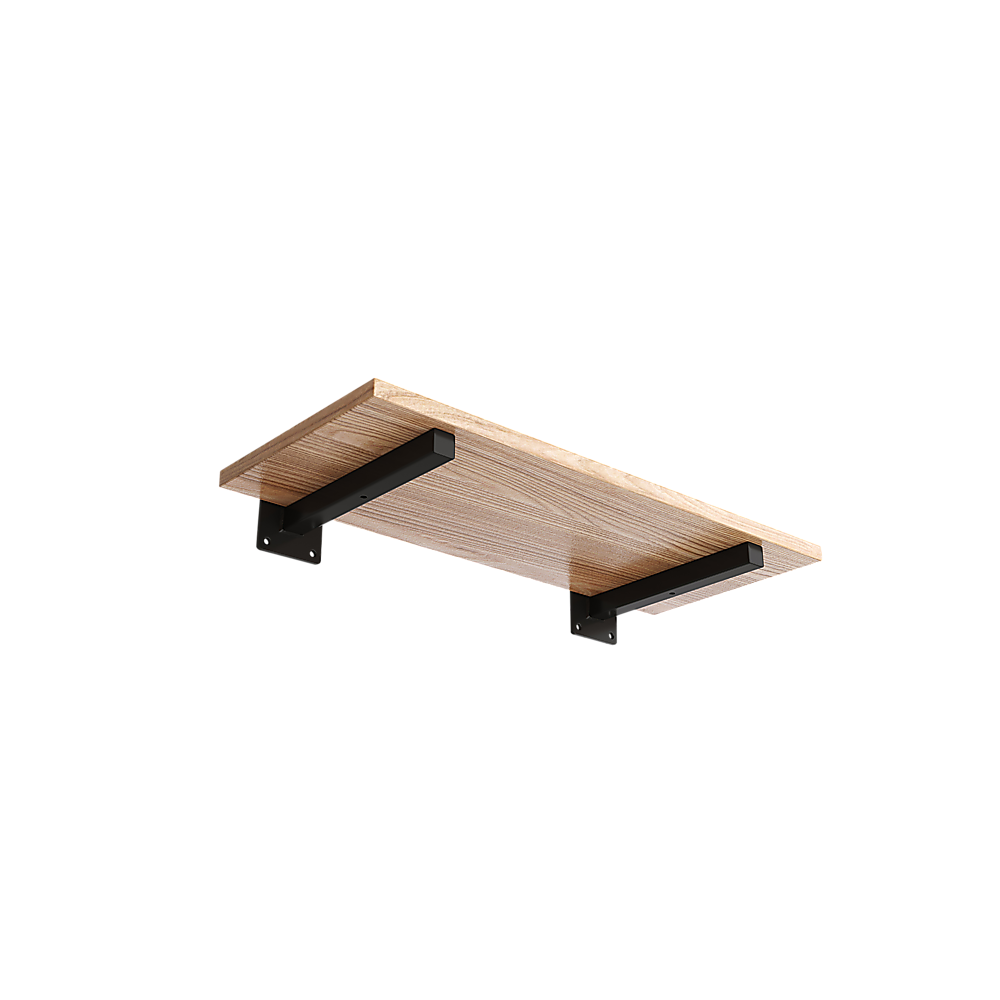 20cm Floating Shelf Brackets Industrial Metal Shelving Supports 4-Pack - Black 5