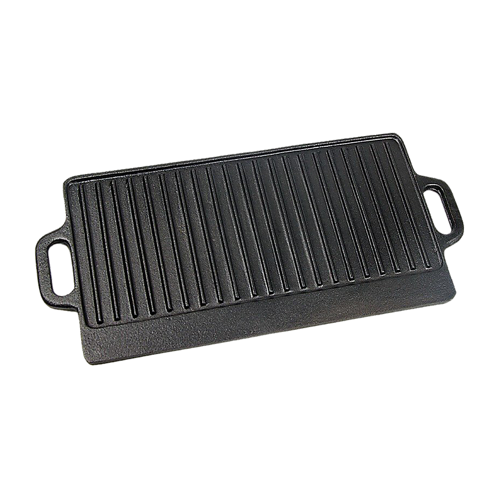 46x22 cm Cast Iron Reversible Griddle Plate BBQ Hob Cooking Grill Pan 5