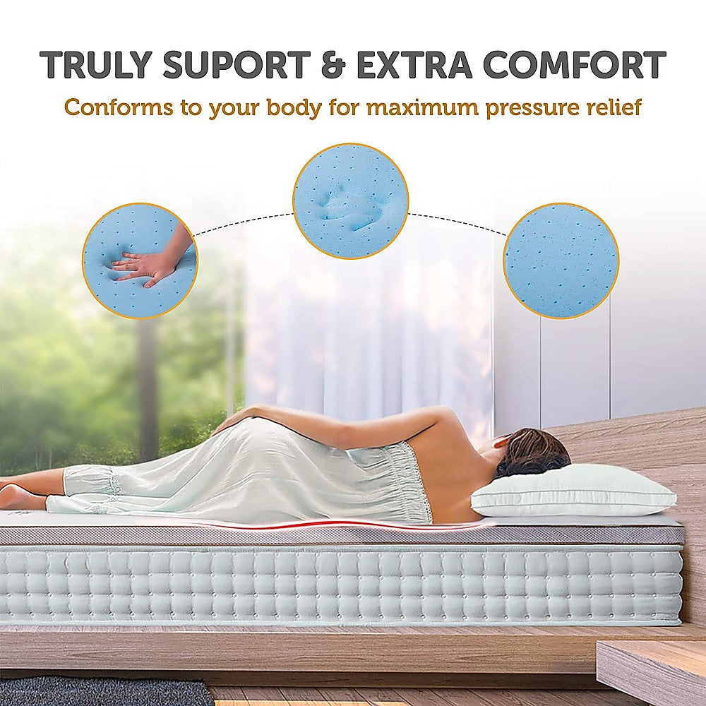 Palermo Double Memory Foam Mattress Topper Cooling Gel Infused CertiPUR Approved 5