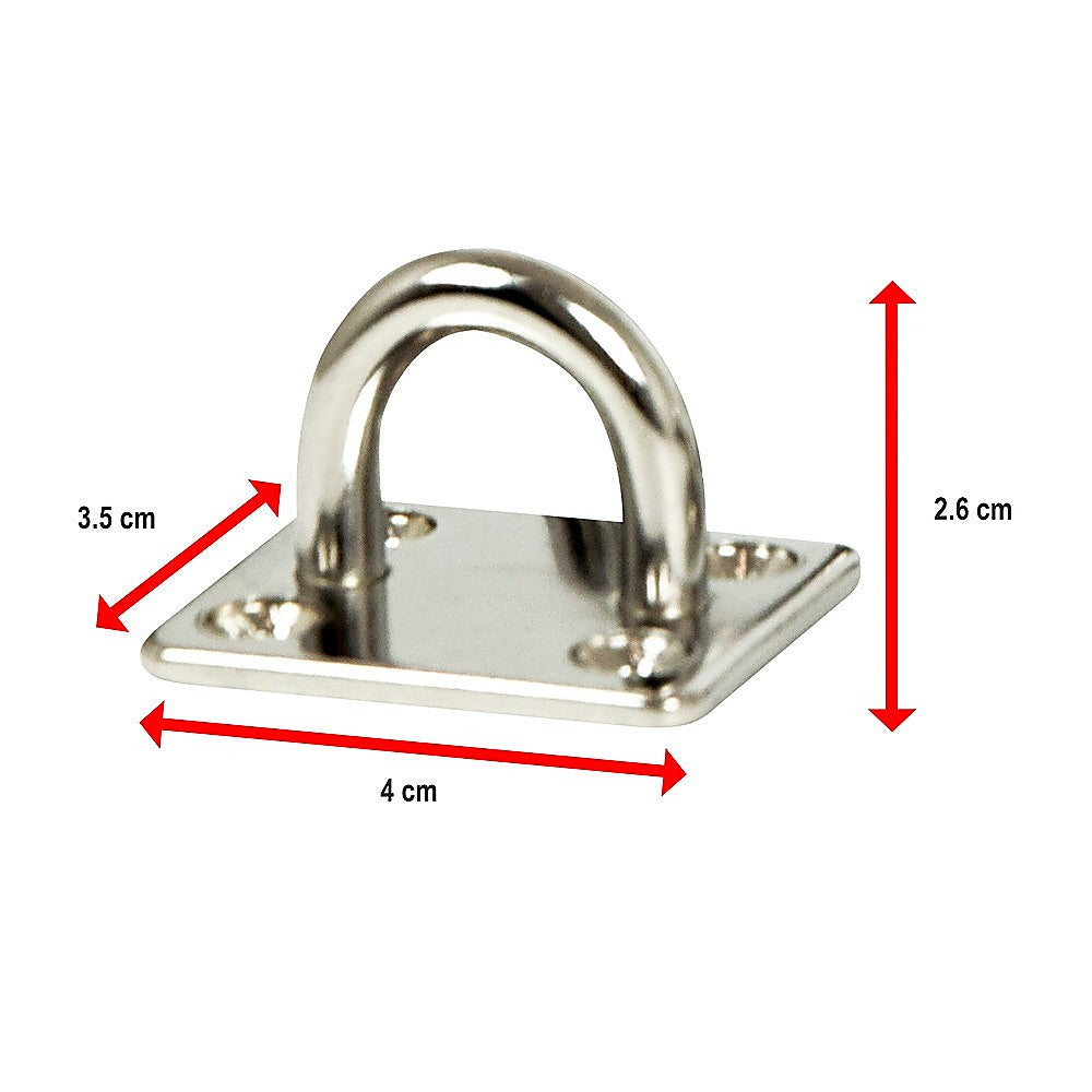 4X M6 304 Stainless Steel Oblong Pad Eye Plate Marine Hardware Staple Hook 7
