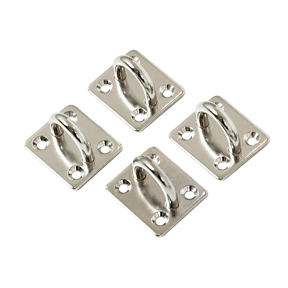 4X M6 304 Stainless Steel Oblong Pad Eye Plate Marine Hardware Staple Hook 5