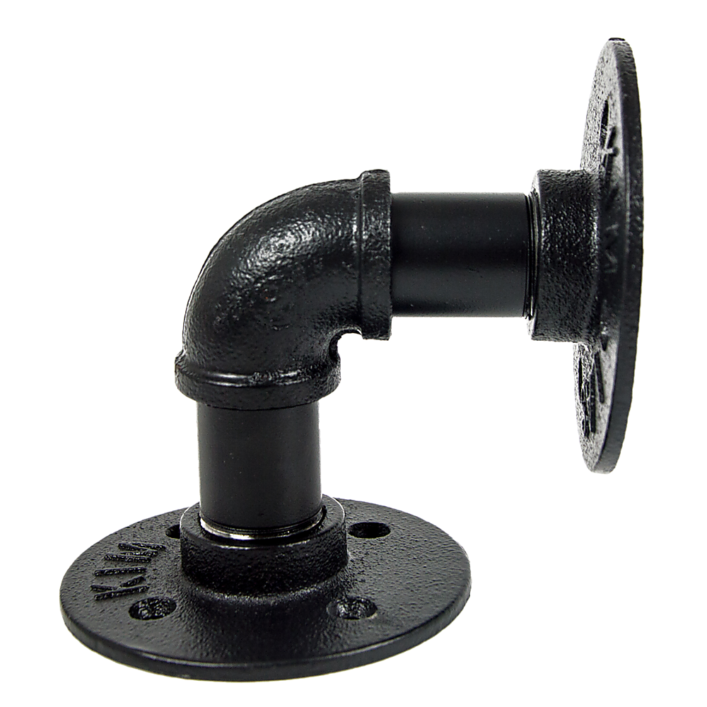 Industrial Black Iron Pipe Bracket Wall Mounted Floating Shelf - Set of 2 5