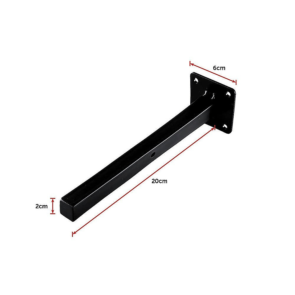 20cm Floating Shelf Brackets Industrial Metal Shelving Supports 4-Pack 14