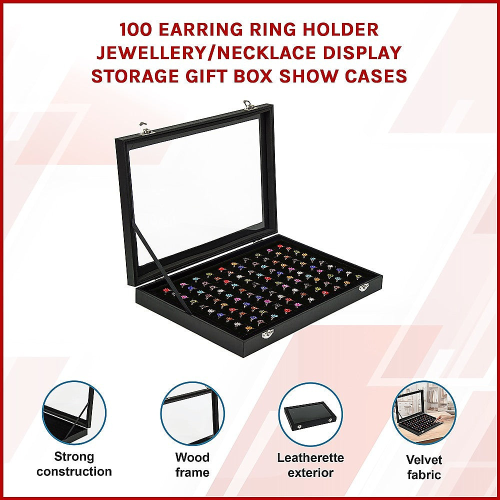 100 Earring Ring Holder Jewellery/Necklace Display Storage Gift Box Show Cases 3