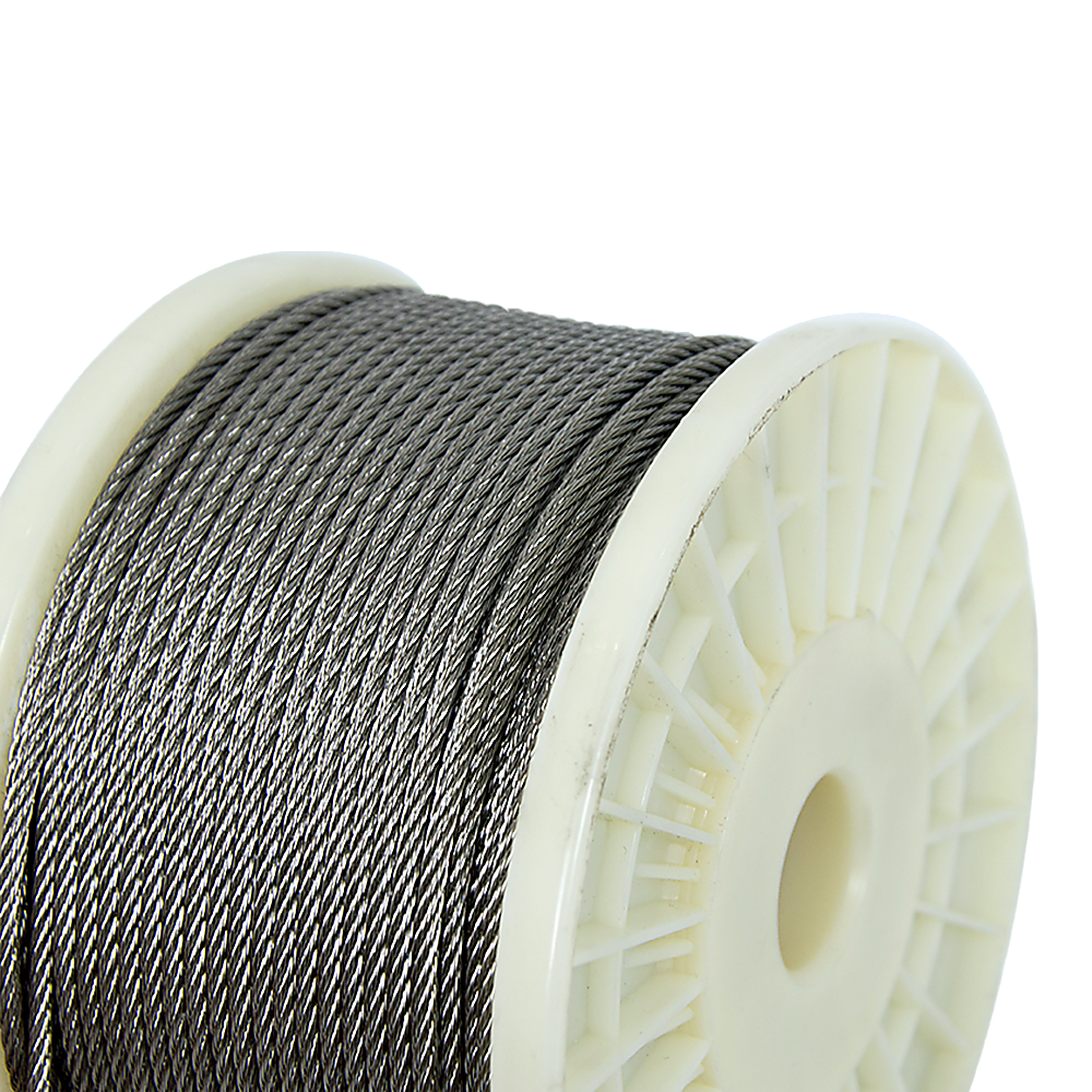 50M 316 Marine Stainless Steel Wire Rope Cable Decking Balustrade Rigging 7x19 4mm 8