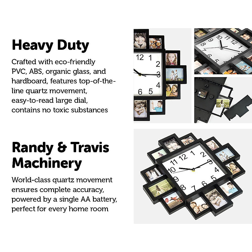 Photo Frame Clock Picture Collage 12Picture Display Photowall 4