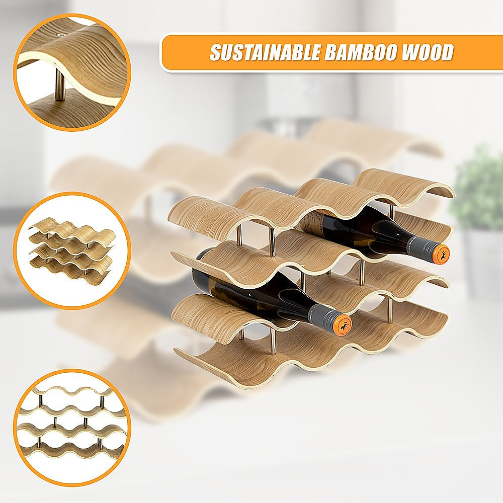 Wooden Wave Wine Rack/Creative Home Grape Wine Holder Shelf Cabinet/Bottle Rack 9