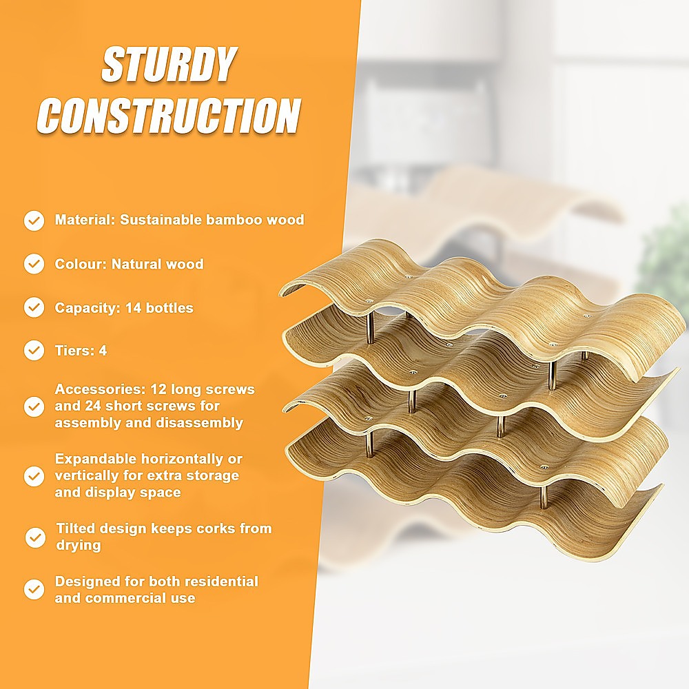 Wooden Wave Wine Rack/Creative Home Grape Wine Holder Shelf Cabinet/Bottle Rack 11