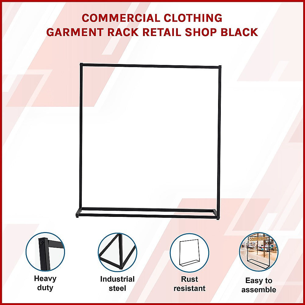 Commercial Clothing Garment Rack Retail Shop Black 3